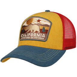 California Cord Trucker Cap by King Kerosin, musztardowy, One Size