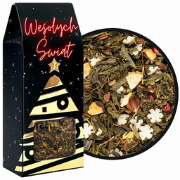 Herbata zielona Świąteczna iskra w pudełku na prezent zimowa płatki 60 g