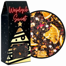 Herbata czarna świąteczna w pudełku Zimowy czas cukrowe płatki śniegu 60 g