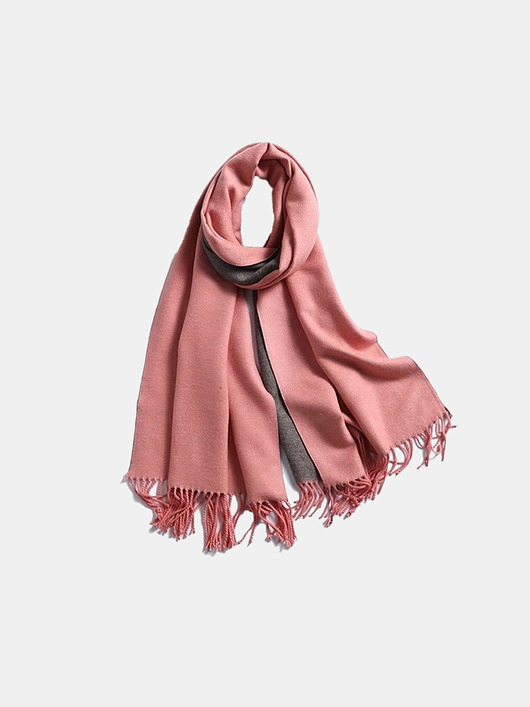 SZAL SZALIK DAMSKI 100% kaszmirowy różowy szary