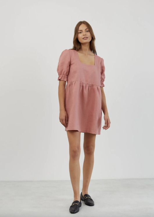 Lniana sukienka damska Babydoll