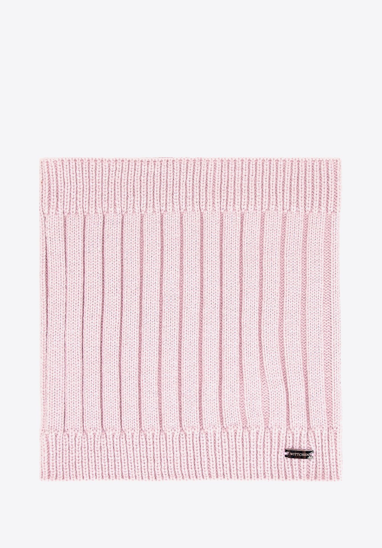 Komin damski z błyszczącą nitką pudrowy róż