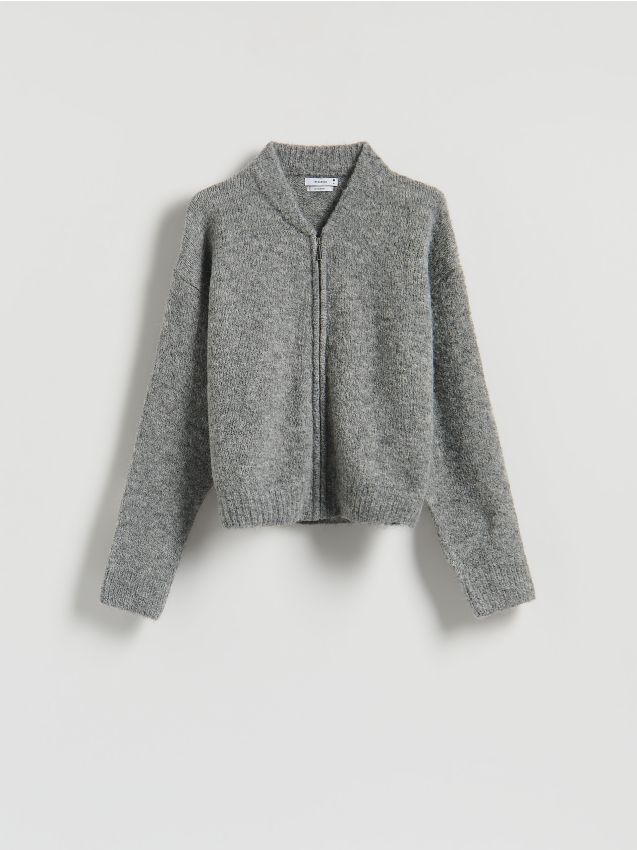 Reserved - Kardigan z domieszką moheru - szary