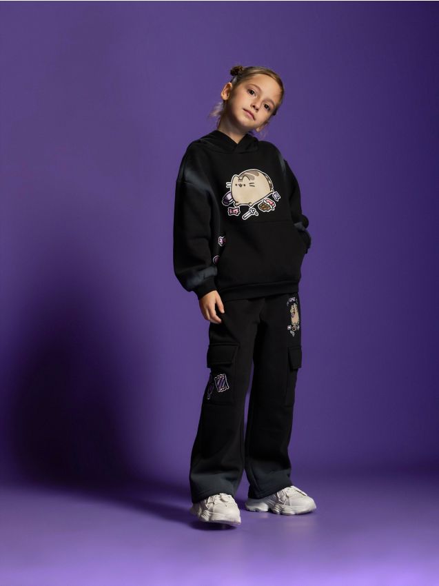 Reserved - Bluza z kapturem Pusheen - czarny