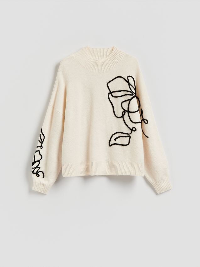 Reserved - Sweter oversize - kremowy