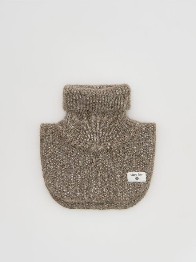 Reserved - Dzianinowy komin z golfem - beżowy