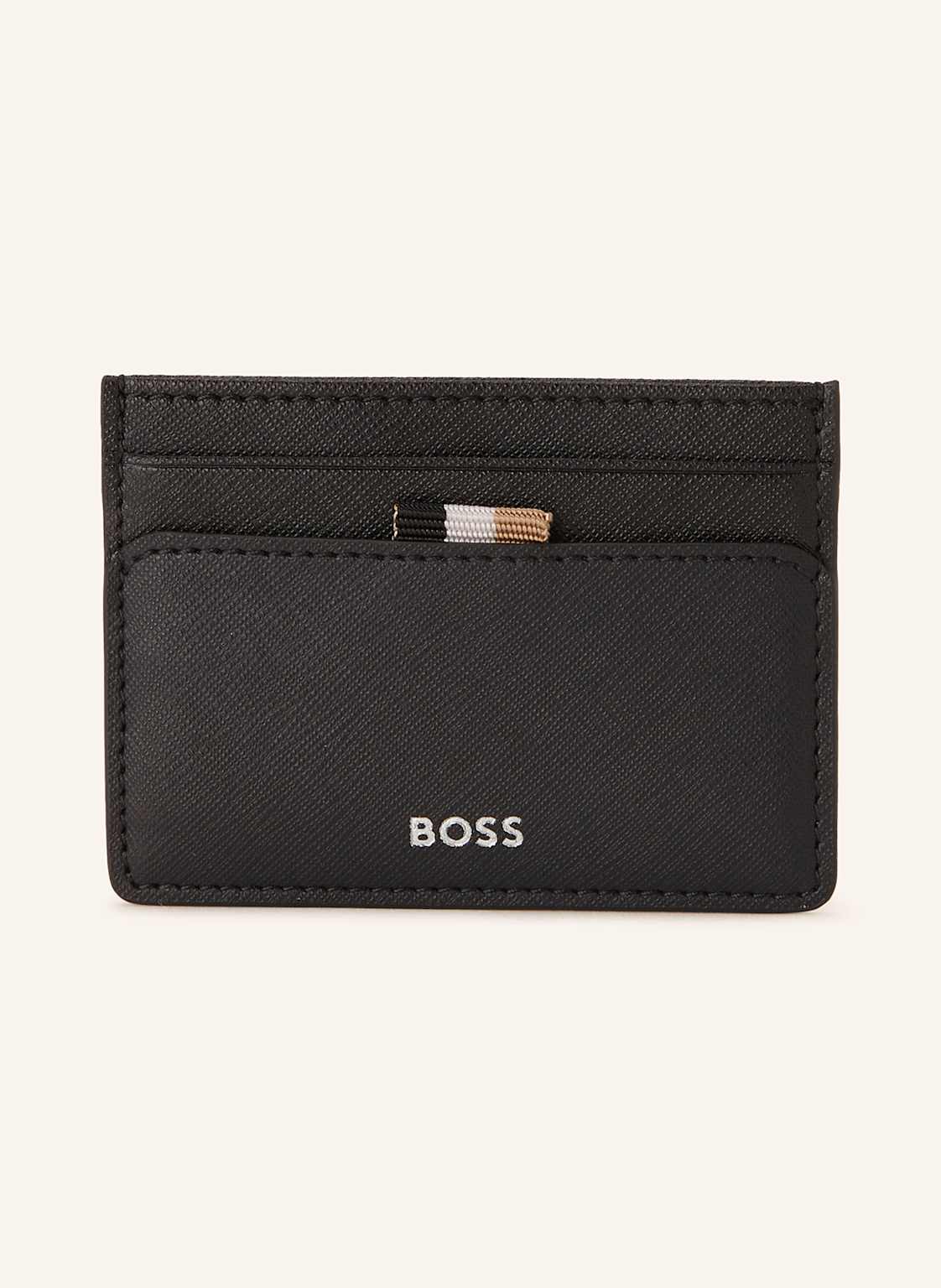 Boss Etui Na Karty Ze Skóry Saffiano Zair schwarz