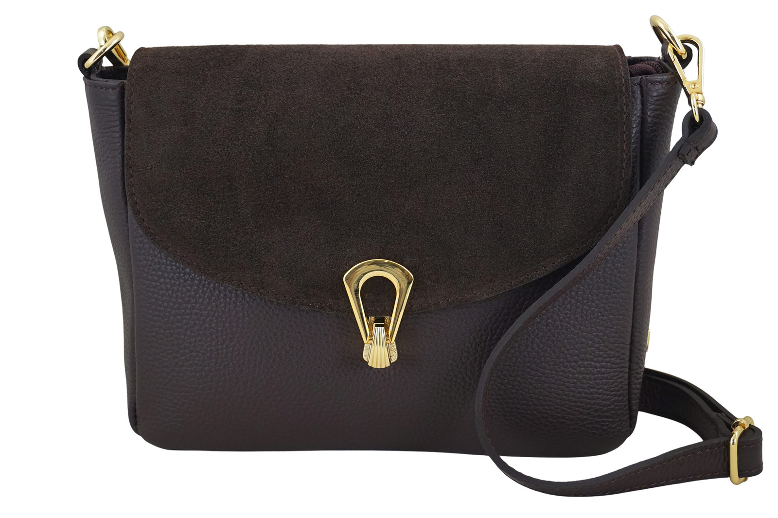 Torebka Barberinis ze złotym zapięciem - Brązowa ciemna