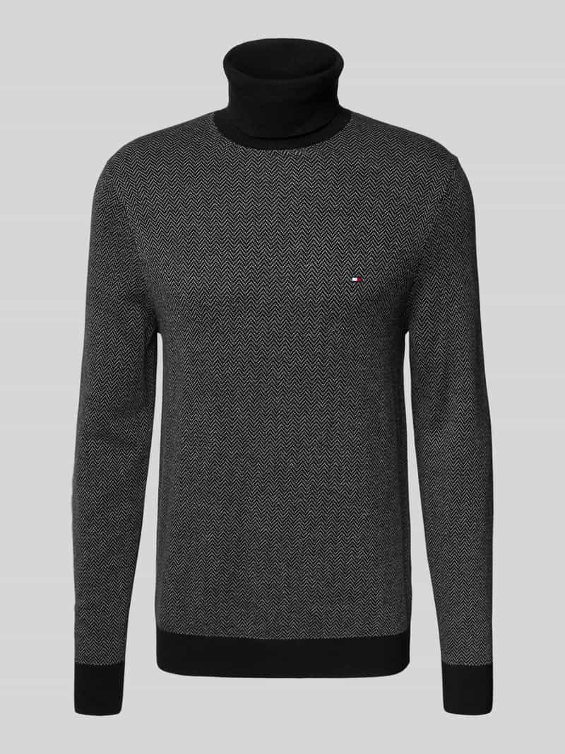 Golf o kroju regular fit z mieszanki bawełny i kaszmiru