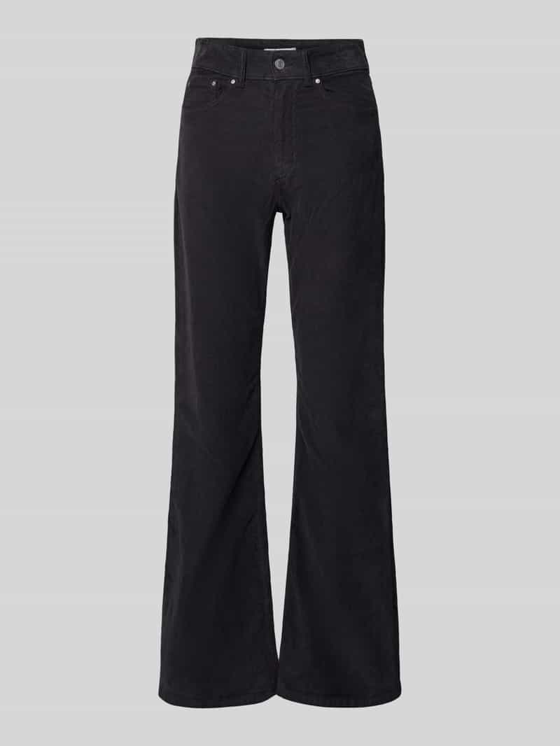 Spodnie sztruksowe o rozkloszowanym kroju z mieszanki bawełny model ‘WILLA’