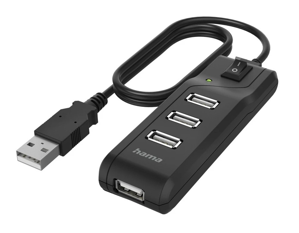 Hama Hub z włącznikiem USB 2.0 4x USB-A 200118