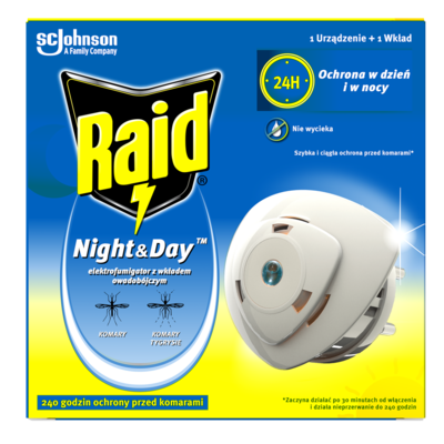Elektrofumigator z wkładem 2,2 ml Raid NightDay