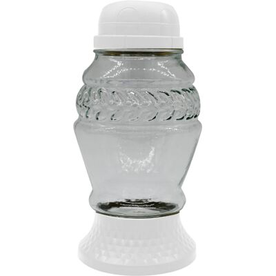 Znicz szklany solarny LA 273 SOL B 10,5 x 20 cm biały