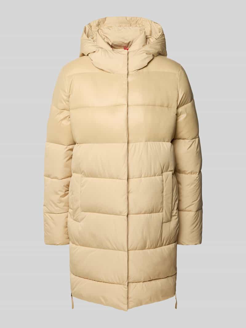 Płaszcz pikowany z wpuszczanymi kieszeniami i zamkami błyskawicznymi z boku