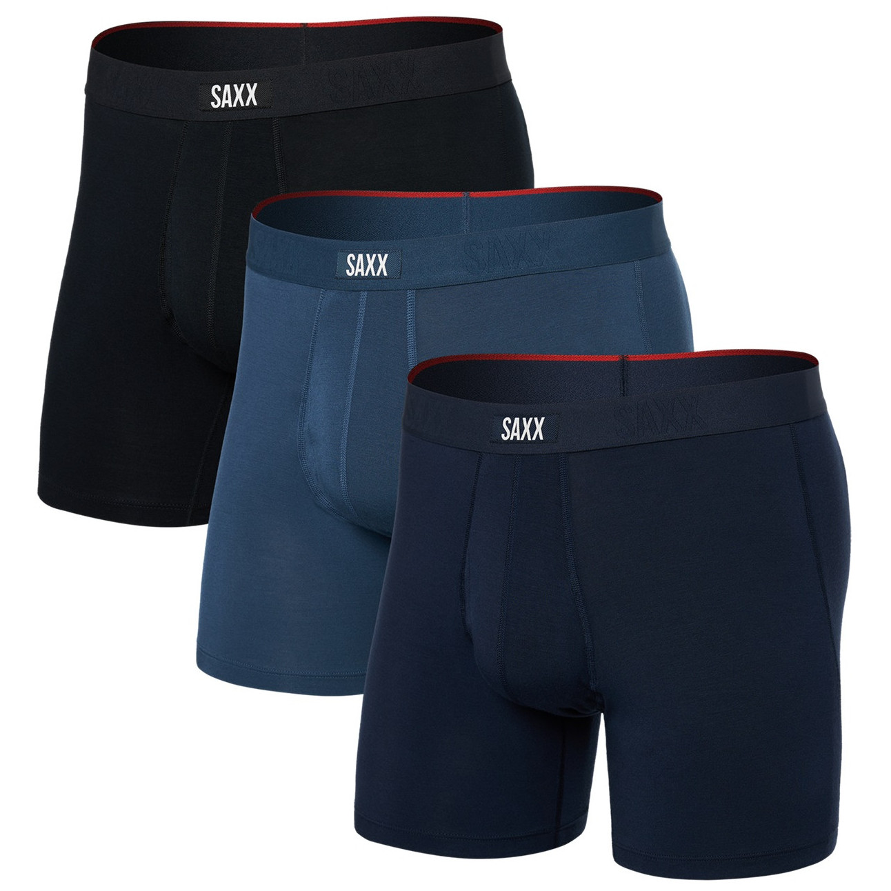 Męskie bokserki Saxx Vibe Xtra Soft Comfort Boxer Brf Fly 3Pk Rozmiar: L / Kolor: ciemnoniebieski