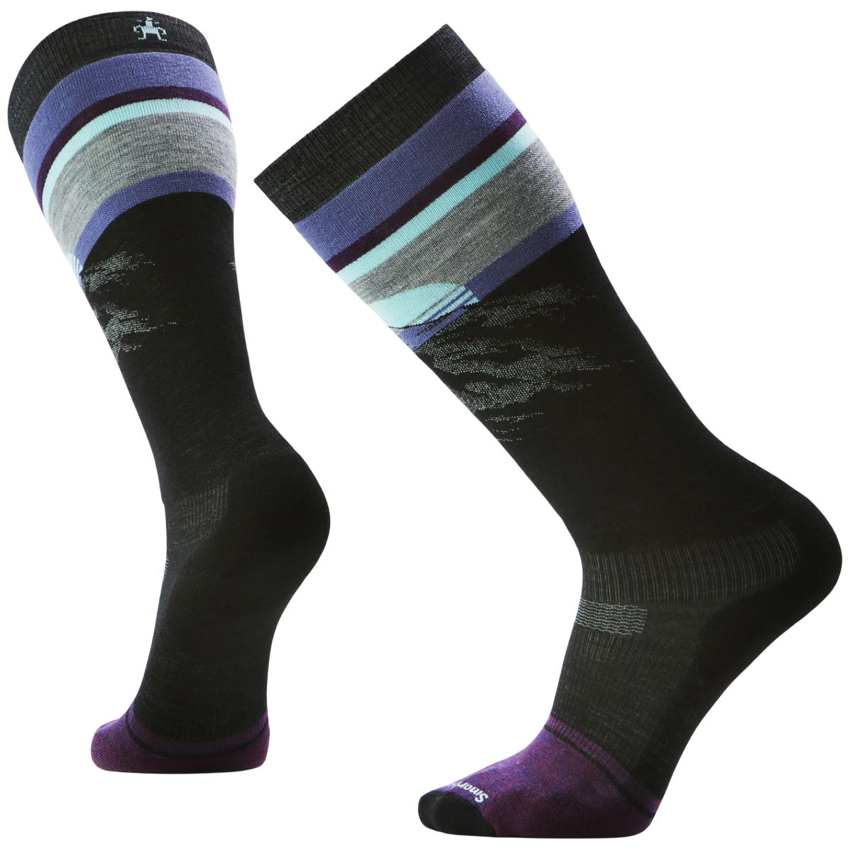 Skarpety narciarskie Smartwool Snowboard Targeted Cushion Mountain Sunrise OTC Rozmiar skarpet: 42-45 / Kolor: czarny/fioletowy