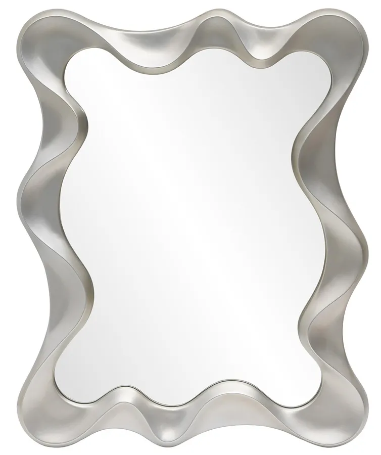 Nowoczesne lustro w srebrnej ramie E7-R44