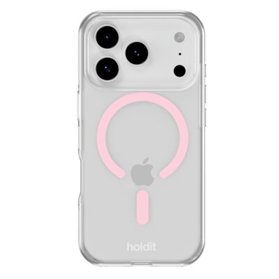 Etui HOLDIT MagSafe do Apple iPhone 17 Pro Transparentny (różowy)