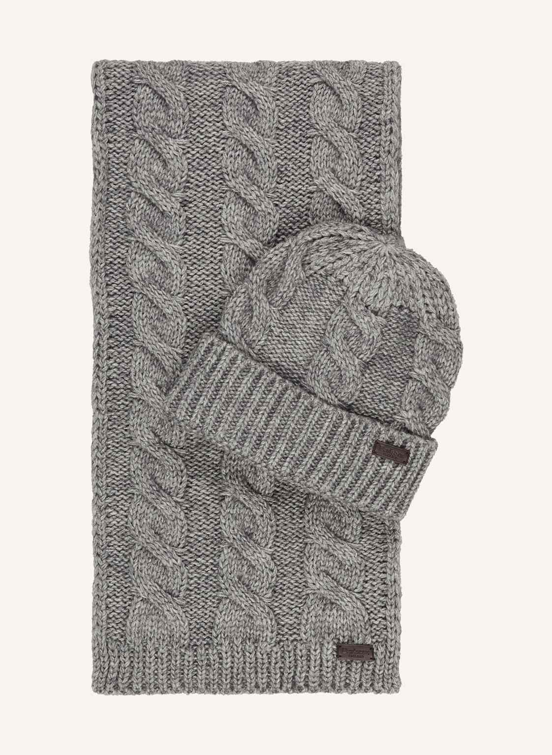 Barbour Zestaw Jesmond: Szalik I Czapka grau