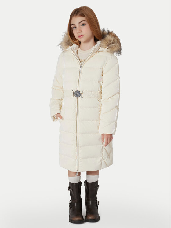 Guess Płaszcz zimowy J5BL19 W3080 Écru Regular Fit