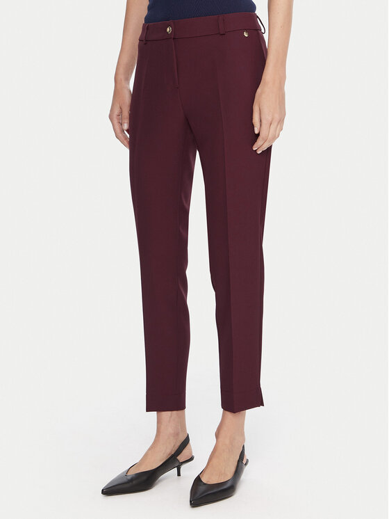 Maryley Spodnie damskie 25IB52Z/M17/43BU Bordowy Regular Fit