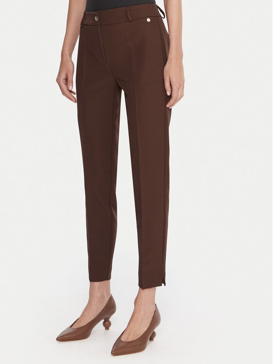 Maryley Spodnie materiałowe 25IB52Z/M17/43CO Brązowy Regular Fit