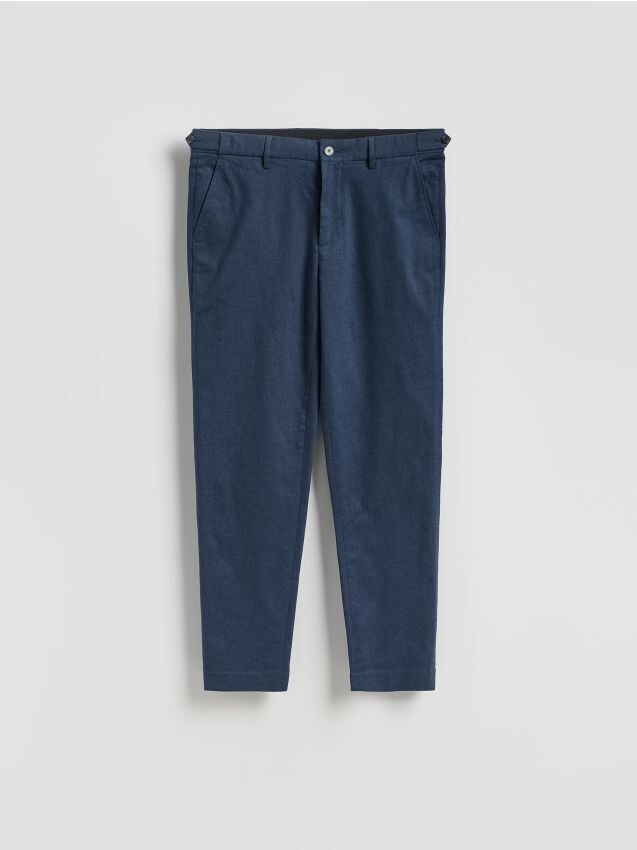 Reserved - Spodnie chino slim - granatowy