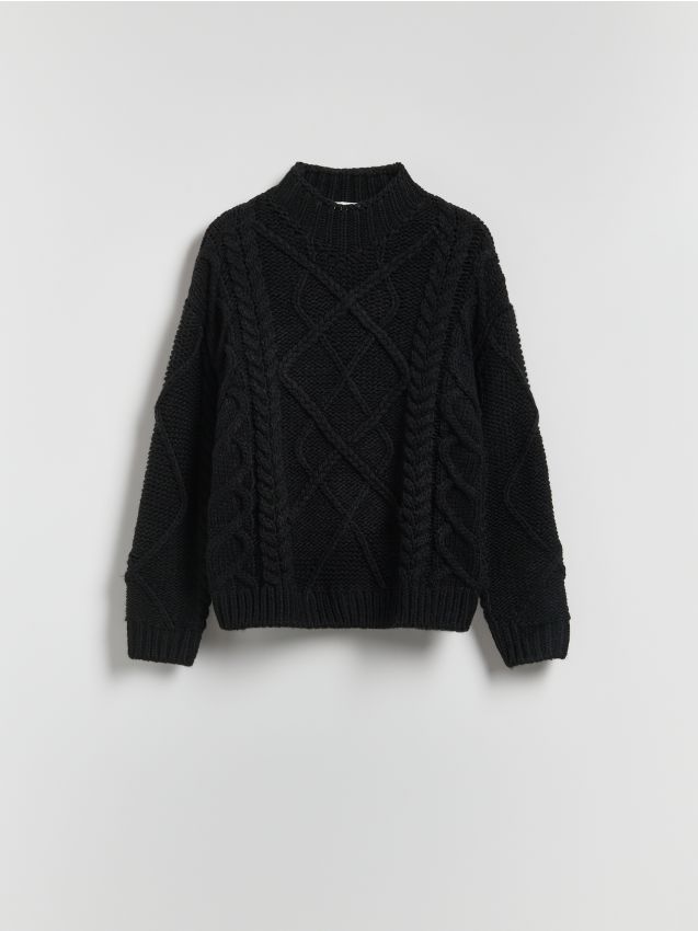 Reserved - Sweter ze stójką - czarny