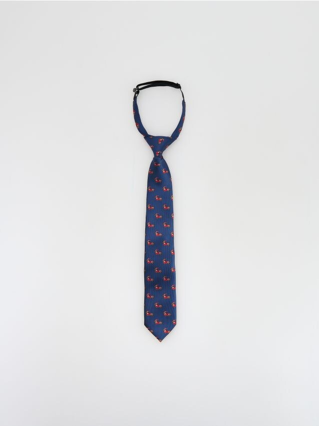 Reserved - Świąteczny krawat - granatowy