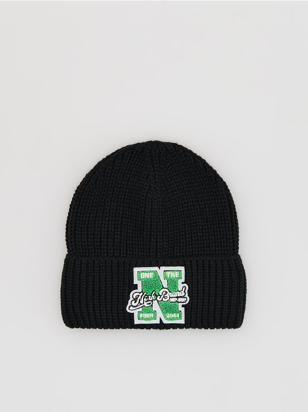 Reserved - Czapka z naszywką - czarny