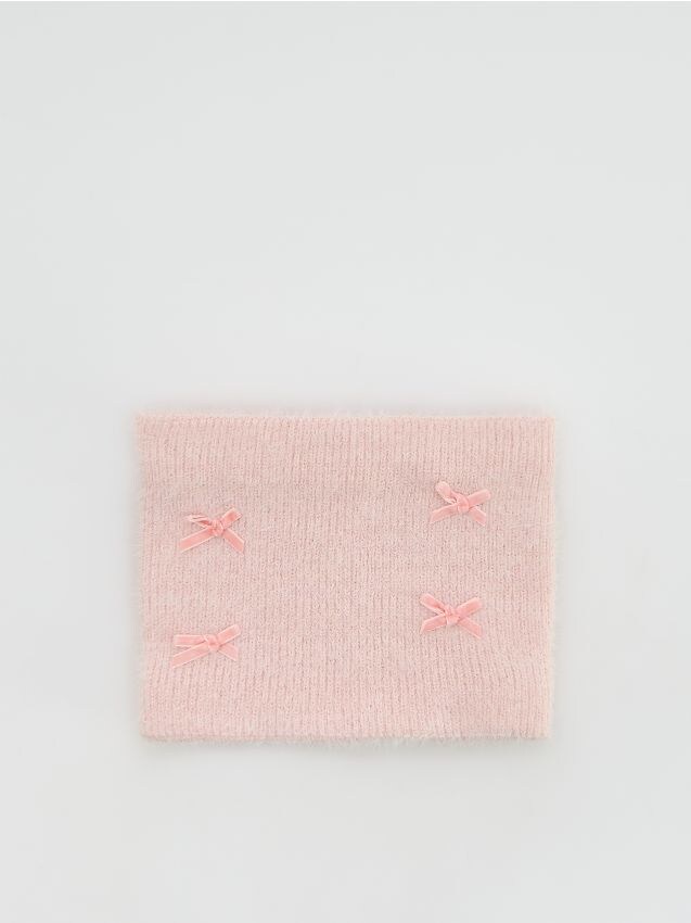 Reserved - Dzianinowy komin z wiskozą - pastelowy róż