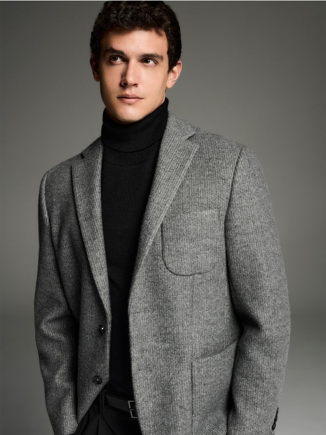 Reserved - Dzianinowa marynarka - ciemnoszary