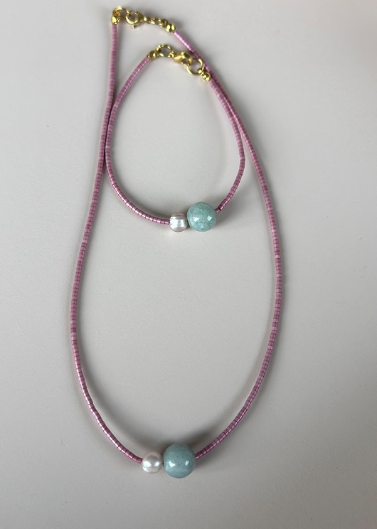 Komplet choker i bransoletka Minima kule