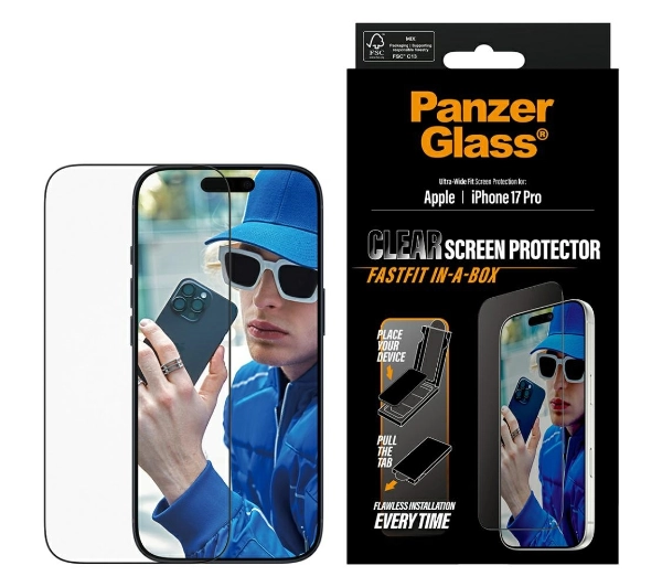 PanzerGlass Ultra-Wide Fit Fastfit do iPhone 17 Pro