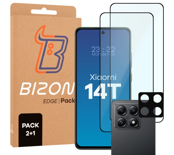 Bizon 2x Szkło + szybka na aparat Edge 2 Pack do Xiaomi 14T