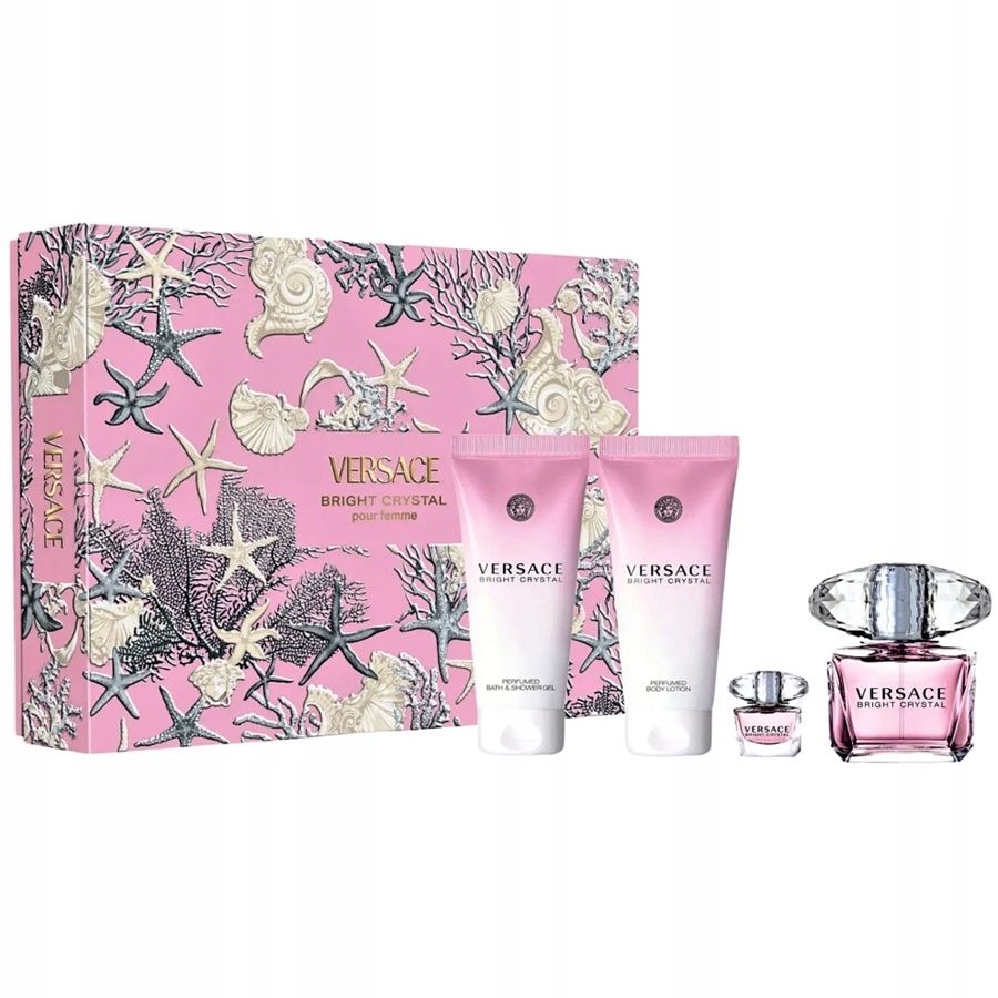 Bright Crystal zestaw woda toaletowa spray 90ml + woda toaletowa 5ml + balsam do ciała 100ml + żel pod prysznic 100ml