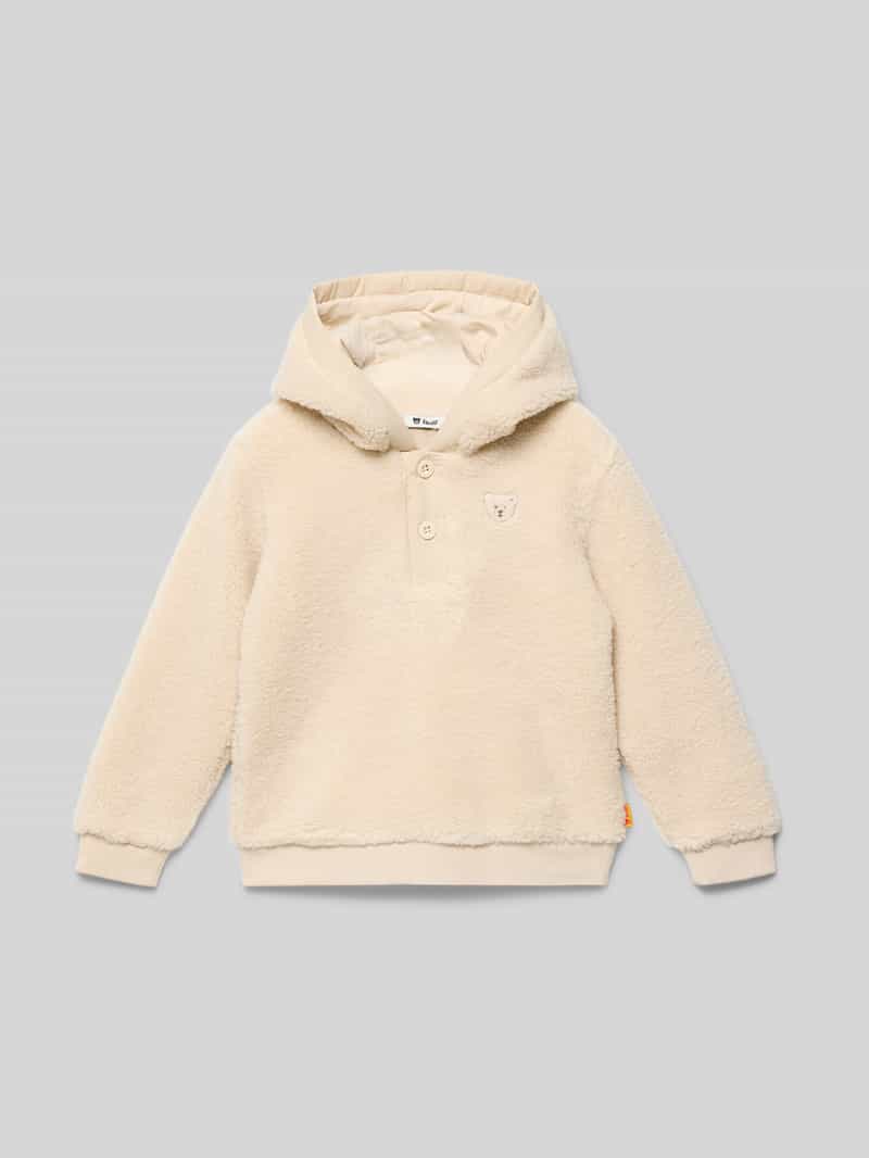 Bluza z kapturem z futerka z wyhaftowanym logo