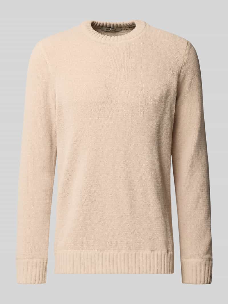 Sweter z dzianiny o kroju regular fit z okrągłym dekoltem model ‘ETHAN’