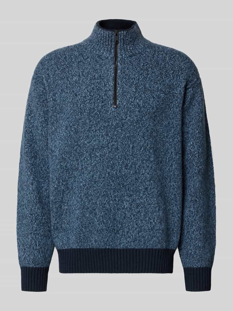 Bluza z kołnierzem o kroju regular fit z mieszanki wełny z dodatkiem wełny z jaka model ‘KOBEAR’
