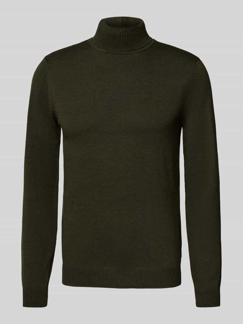Sweter z wywijanym kołnierzem i detalem z logo