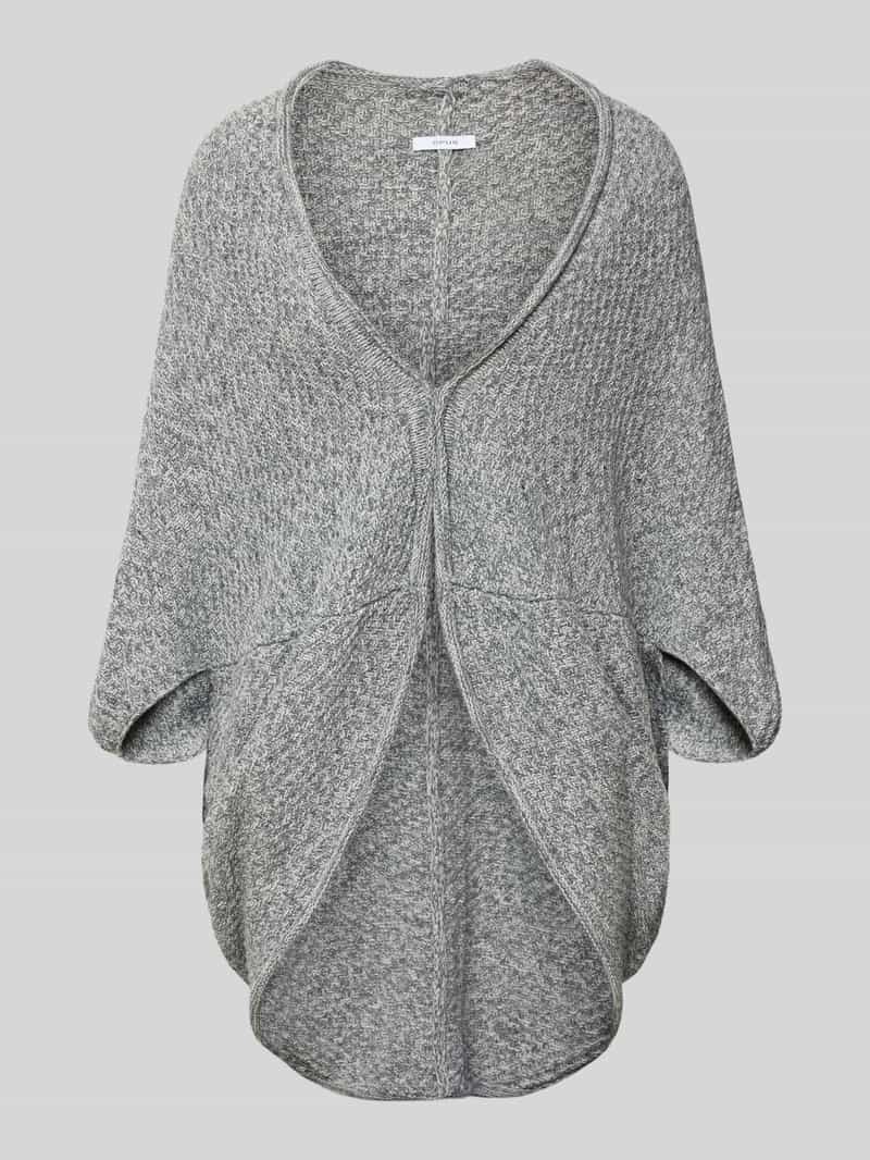 Ponczo z prążkowanymi wykończeniami model ‘Amaryllis’