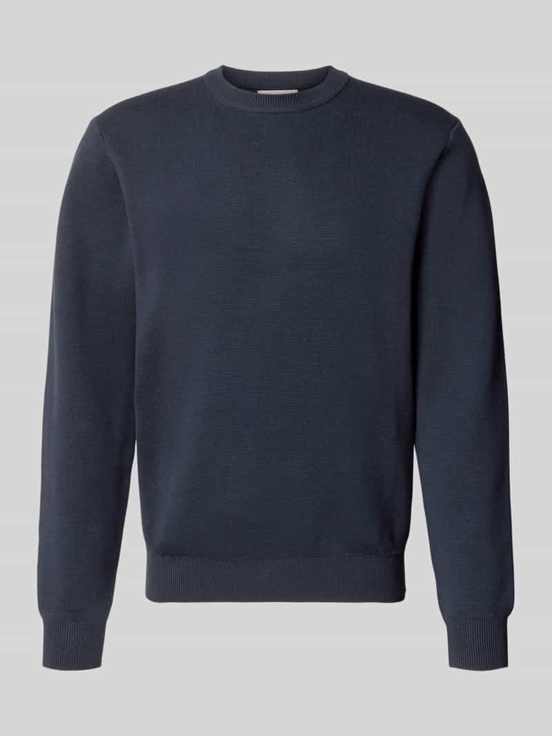 Sweter z dzianiny z okrągłym dekoltem model ‘THEO’