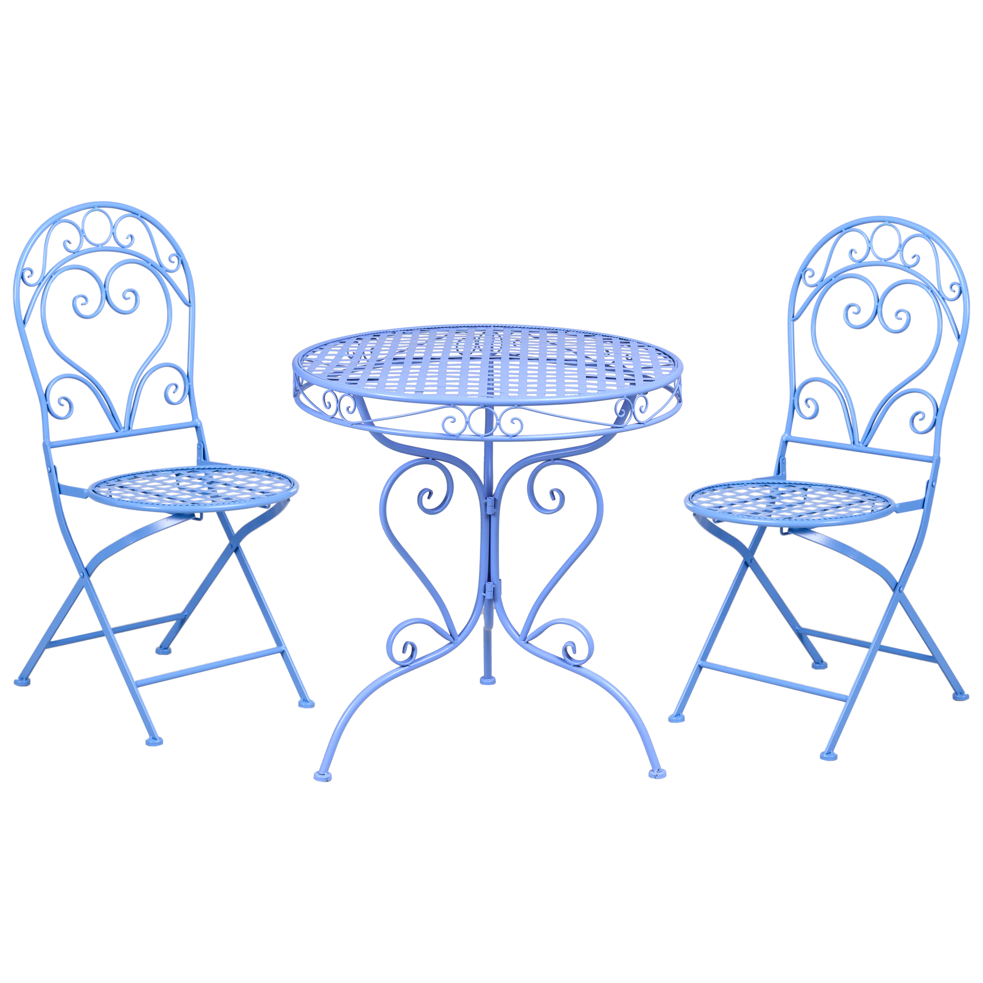 Beliani zestaw mebli balkonowych ALBINIA Metal Niebieski