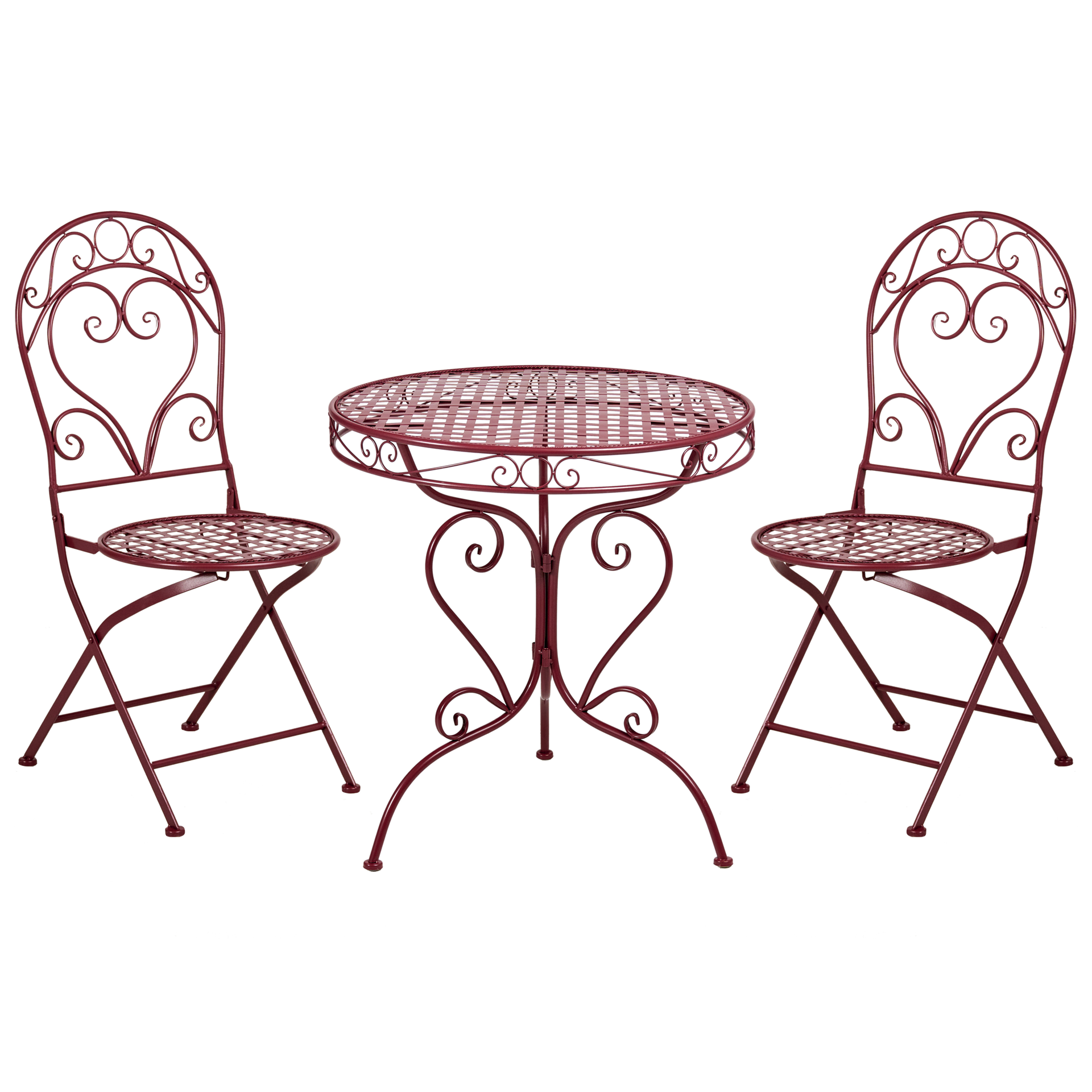 Beliani zestaw mebli balkonowych ALBINIA Metal Burgundowy
