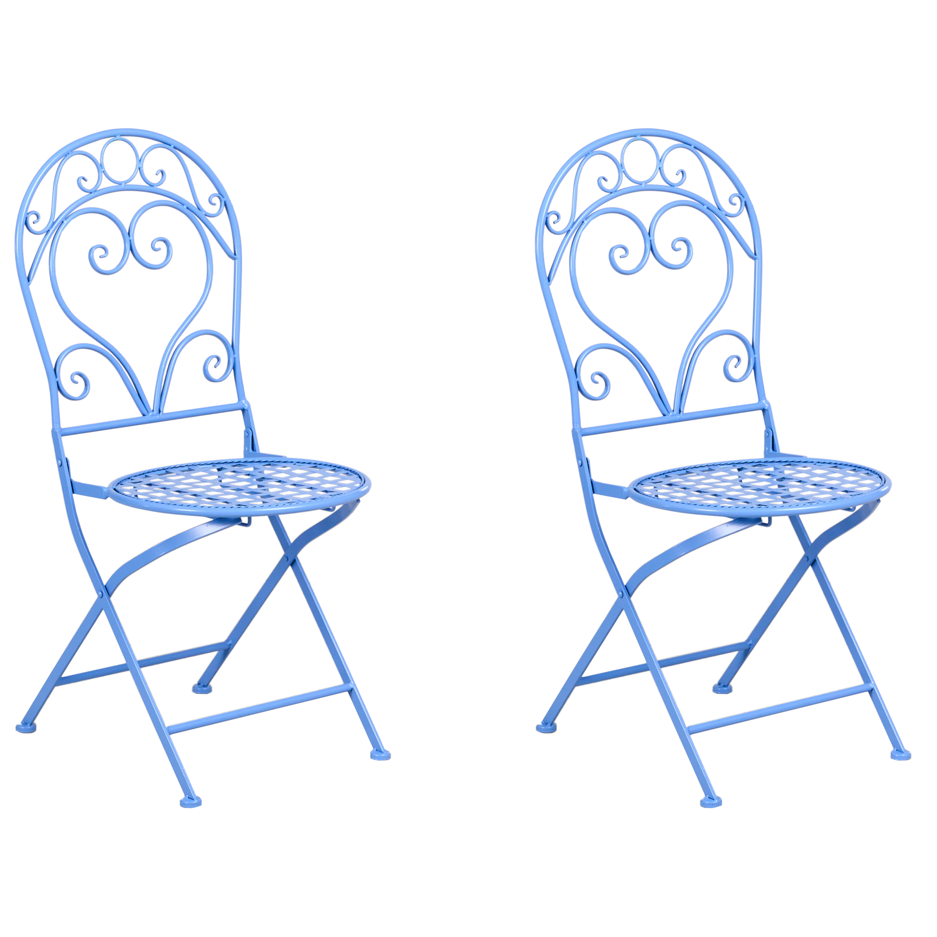 BELIANI Zestaw 2 krzeseł ogrodowych ALBINIA Metal Niebieski
