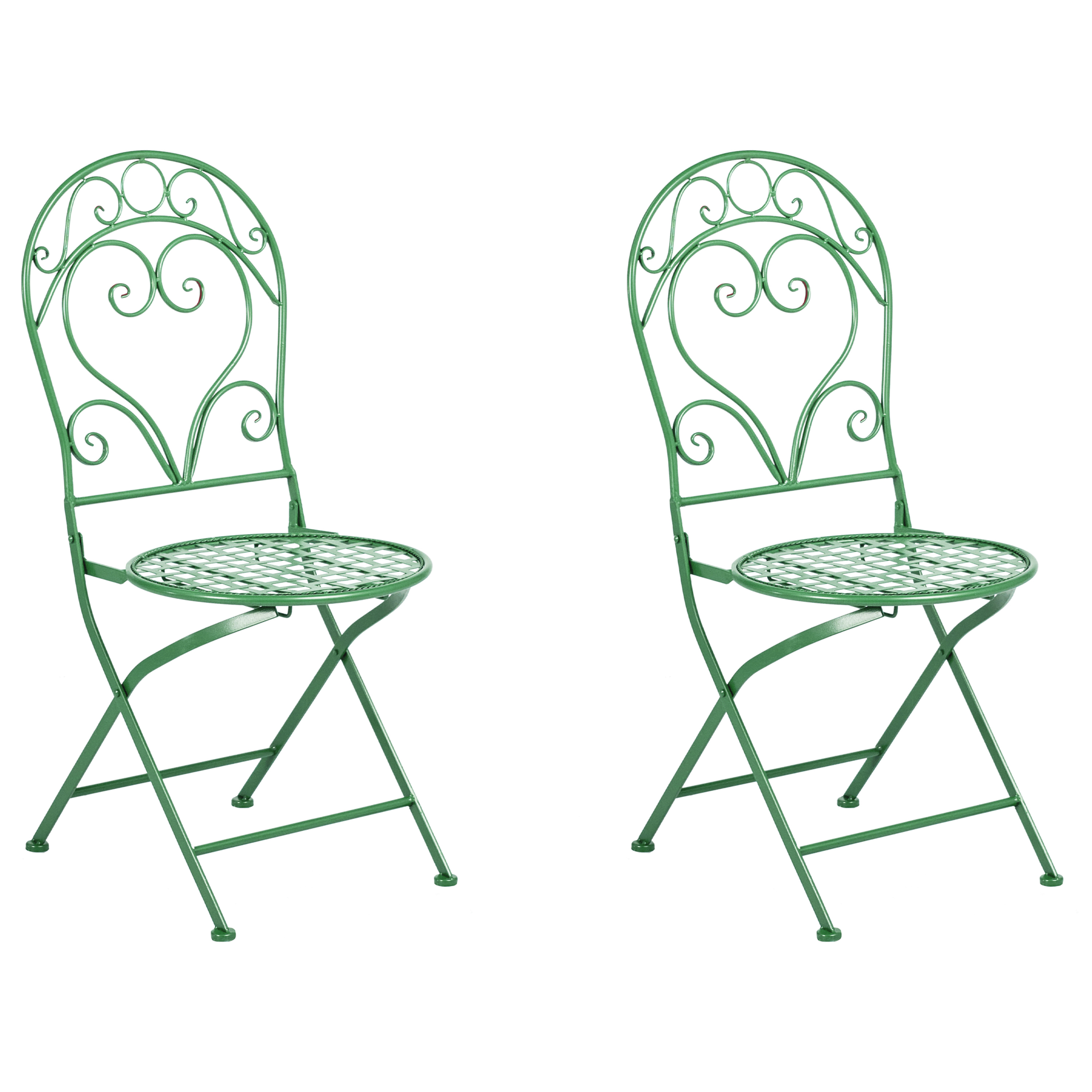 BELIANI Zestaw 2 krzeseł ogrodowych ALBINIA Metal Zielony