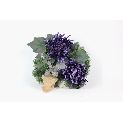 Stroik z 2 kwiatami 36 cm fioletowy