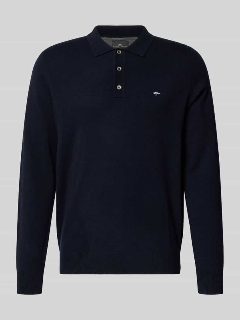 Koszulka polo z mieszanki wełny merino i kaszmiru z wyhaftowanym logo