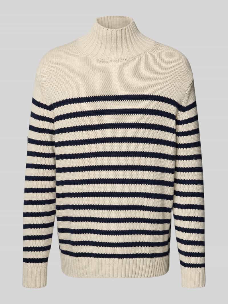 Sweter z dzianiny o kroju relaxed fit z czystej bawełny model ‘BRETON’
