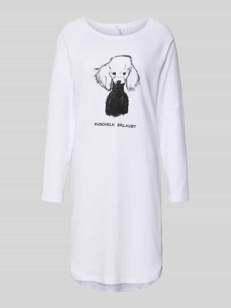 Koszula nocna z nadrukiem z napisem model ‘Wohlfühlmomente’